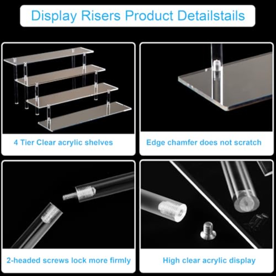 4 Tier Acrylic Perfume Organiz - Display Risers Set 评论和价格