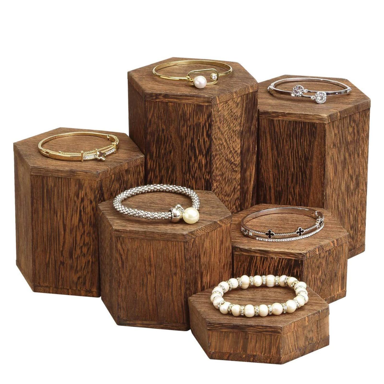 6 Pieces Hexagonal Display Blo - Display Risers Set 评论和价格